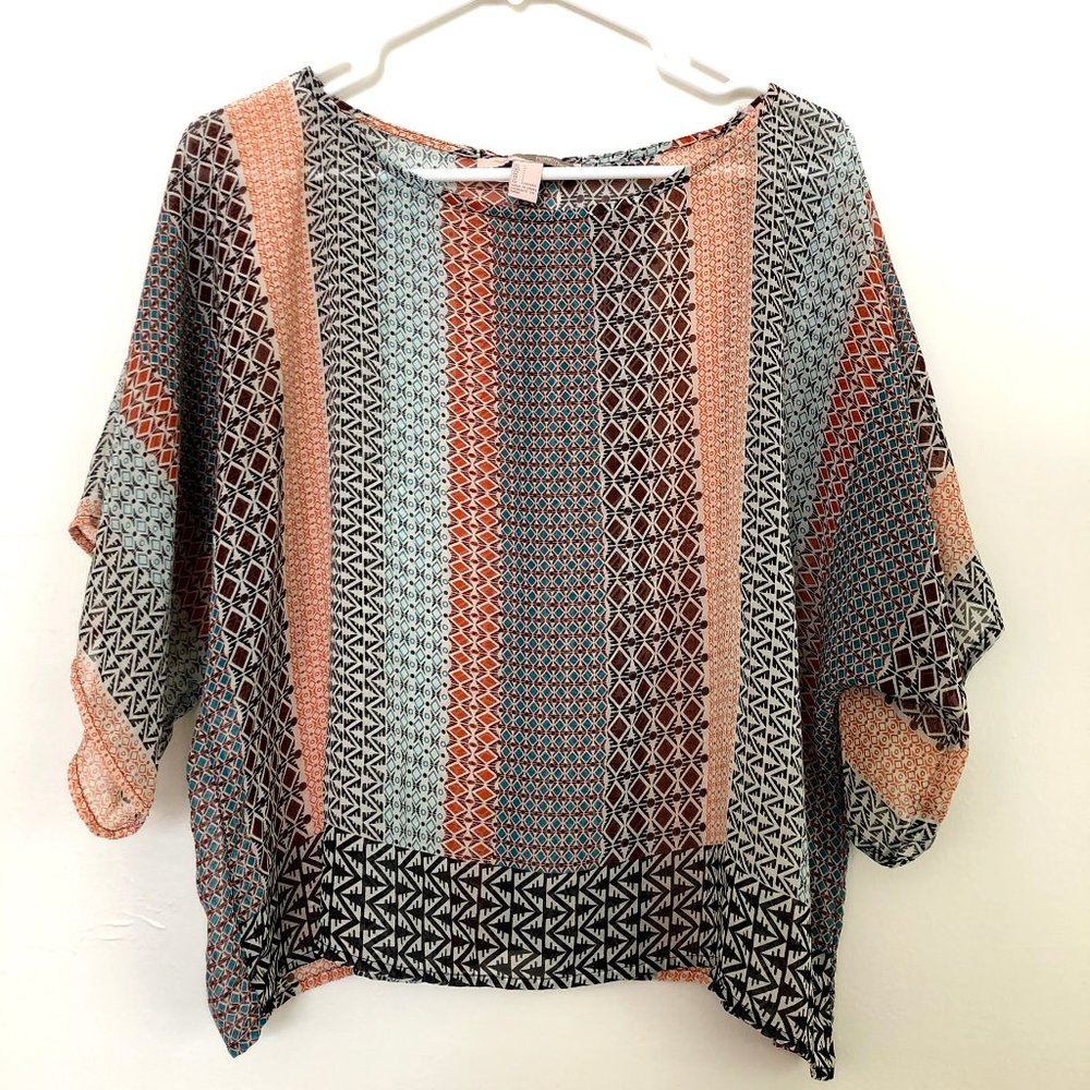 Dolman sleeve patterned Forever 21 blouse